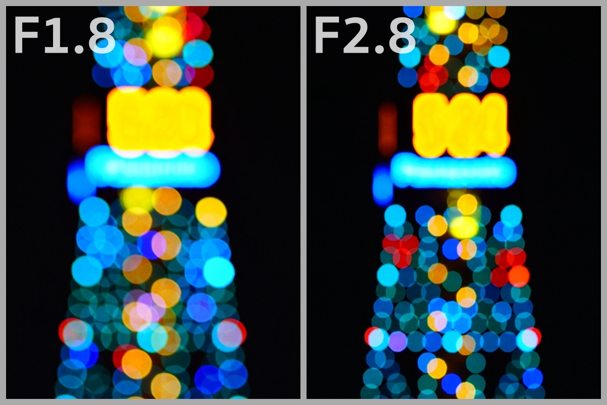 atx-m 85mm F1.8 FE 玉ボケ変化 拡大