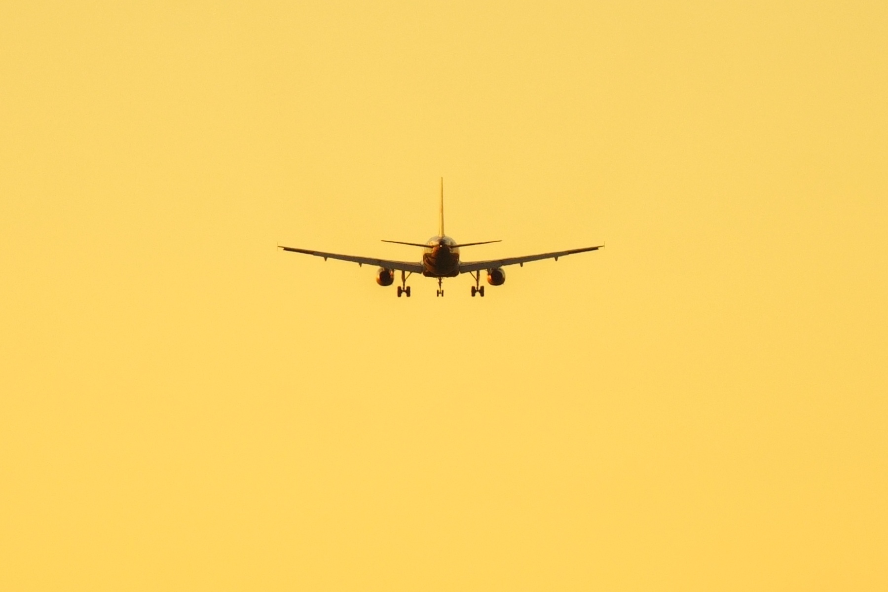 α7RⅡ 作例-飛行機と夕日　トリミング240万画素相当